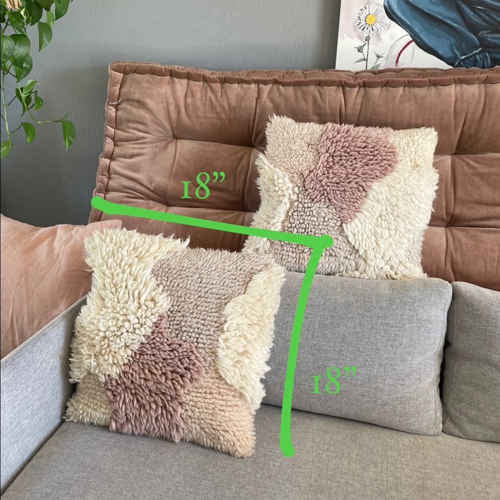 18” X 18” Plush Faux Fur Decorative Throw Pillows (set of 2)